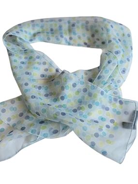 Light Blue Polka Dot Kids Scarf